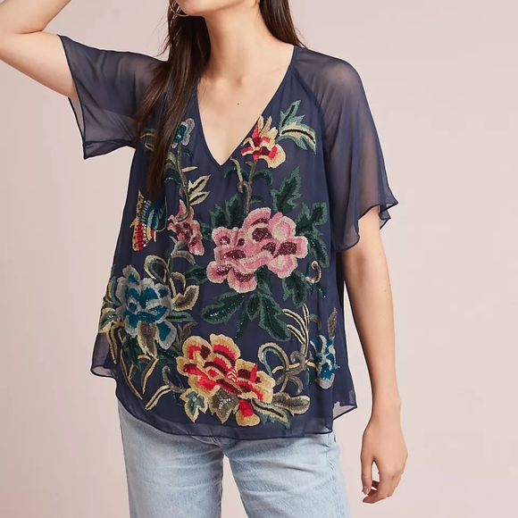 Ranna Gill Anthropologie Ikebana Blouse, Sz M - Picture 10 of 11